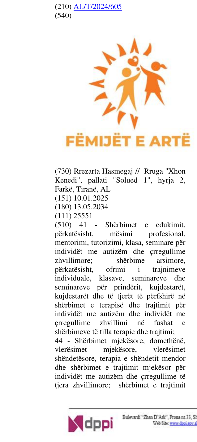 Zëri i markës FËMIJËT E ARTË në buletin