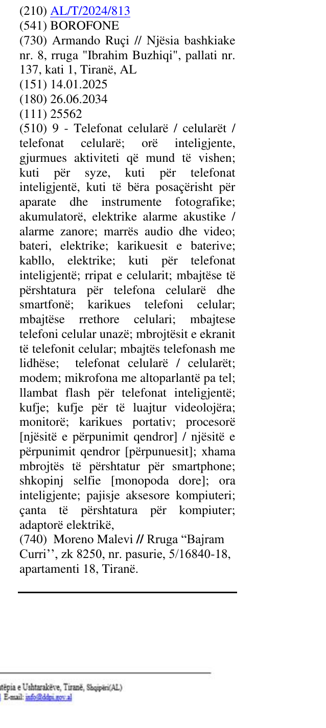 Zëri i markës BOROFONE në buletin