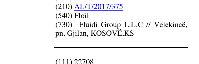 Zëri i markës Floil në buletin