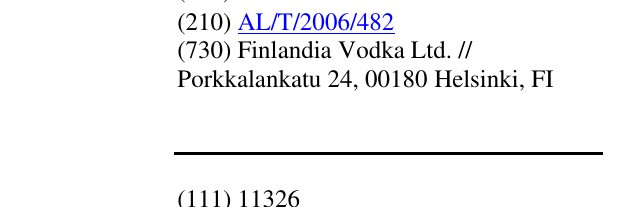 Zëri i markës FINLANDIA në buletin