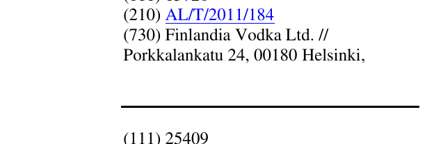 Zëri i markës FINLANDIA në buletin