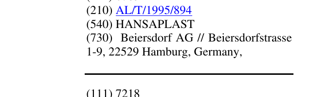 Zëri i markës HANSAPLAST në buletin