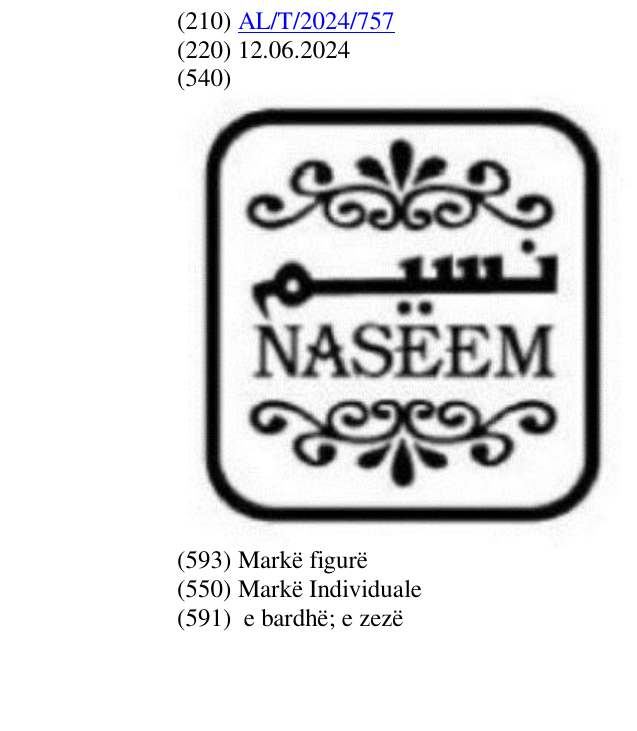 Zëri i markës NASEEM në buletin
