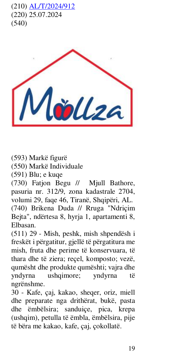 Zëri i markës Moollza në buletin