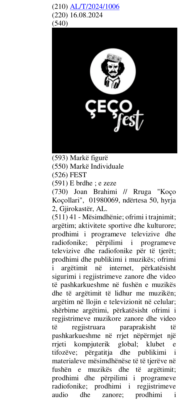 Zëri i markës FEST në buletin