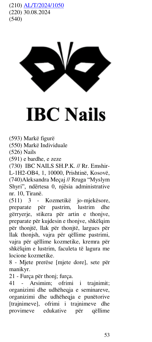 Zëri i markës Nails në buletin