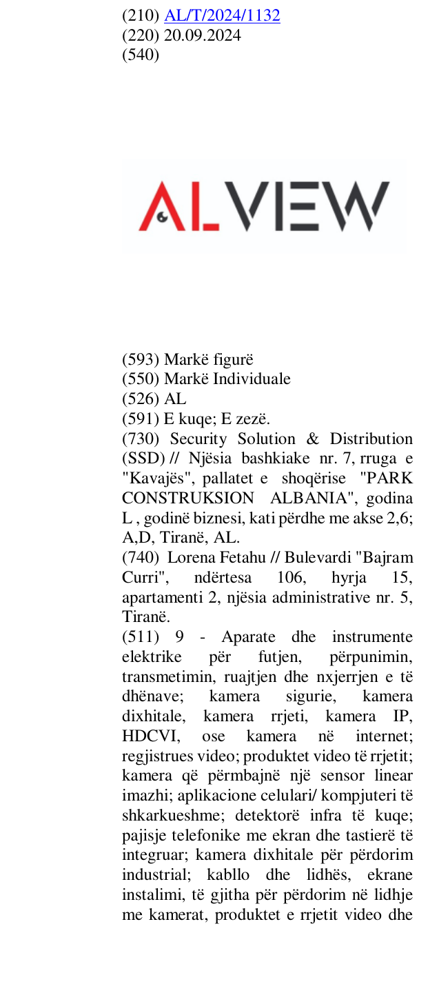 Zëri i markës AL në buletin
