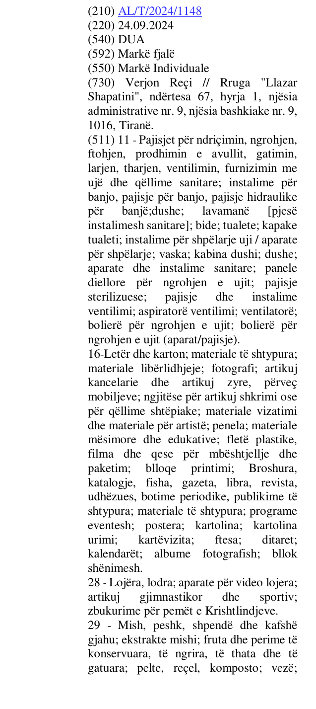 Zëri i markës DUA në buletin