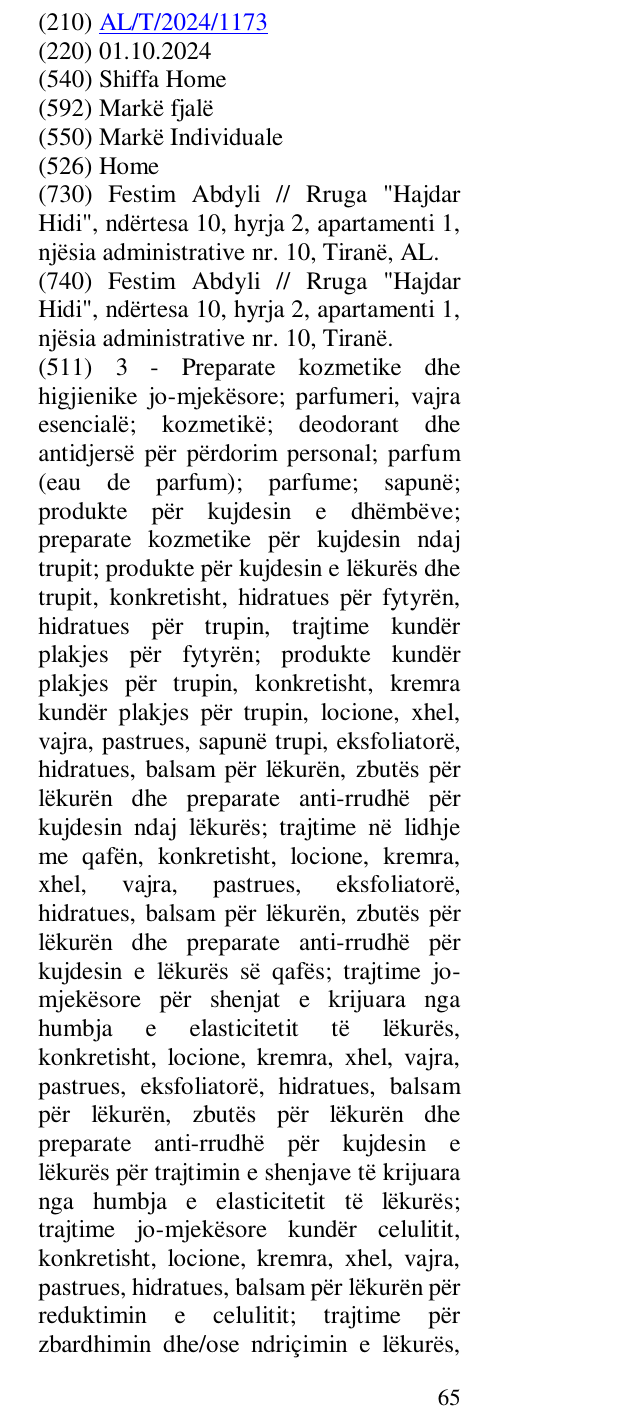 Zëri i markës Shiffa Home në buletin