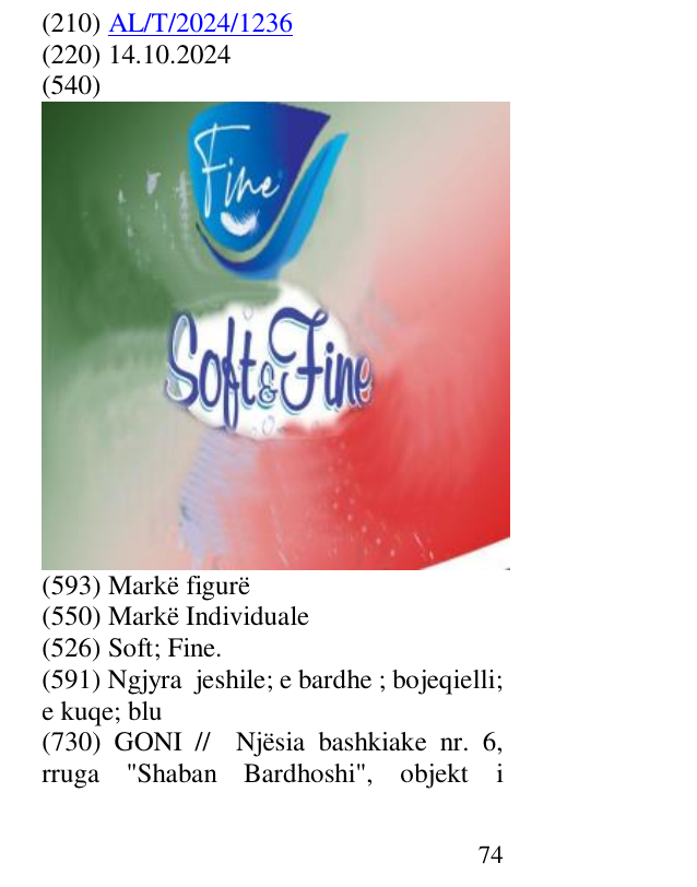 Zëri i markës Soft; Fine. në buletin