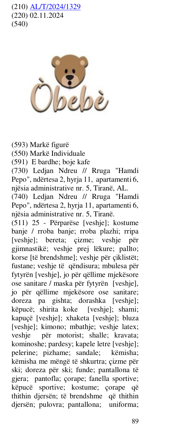 Zëri i markës Òbebè në buletin