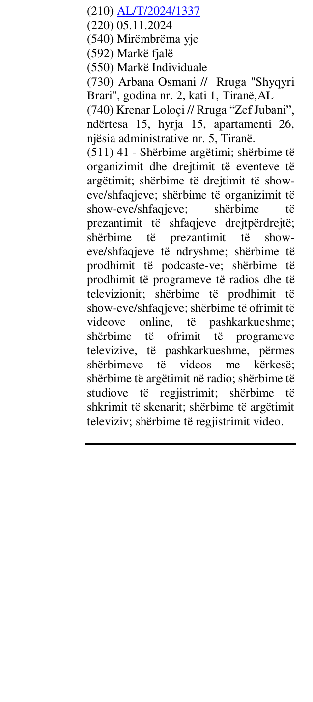 Zëri i markës Mirëmbrëma yje në buletin
