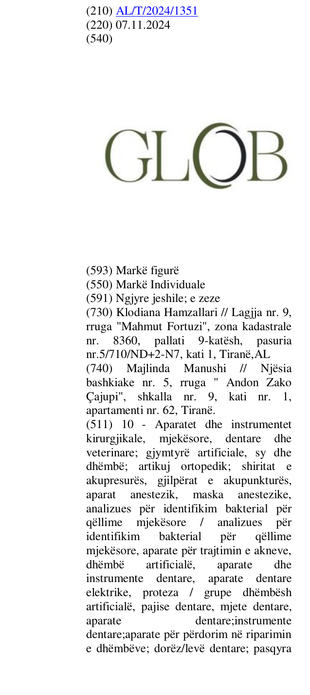 Zëri i markës GLOB në buletin