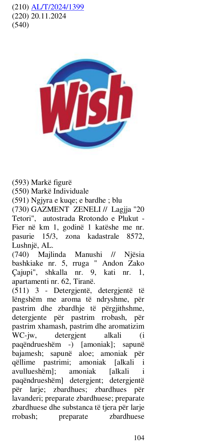 Zëri i markës WISH në buletin