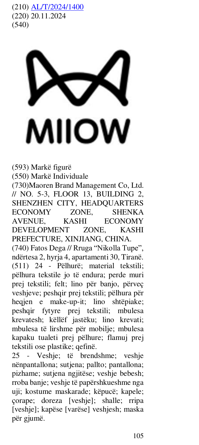 Zëri i markës MIIOW në buletin