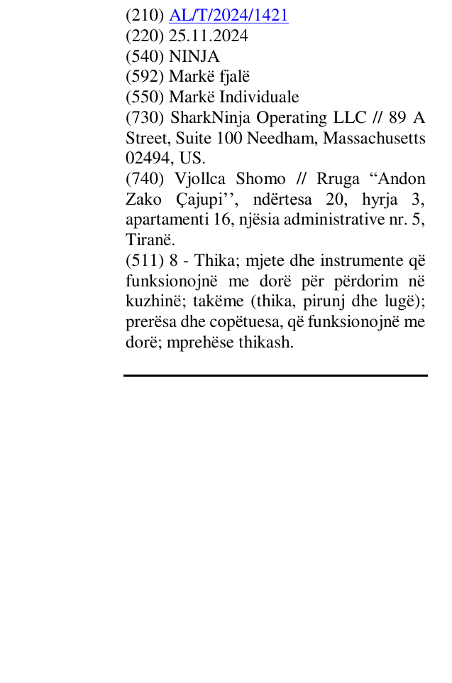 Zëri i markës NINJA në buletin