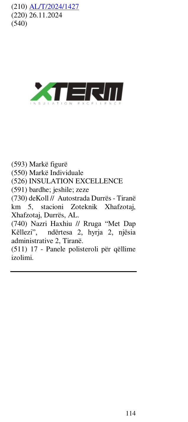 Zëri i markës INSULATION EXCELLENCE në buletin