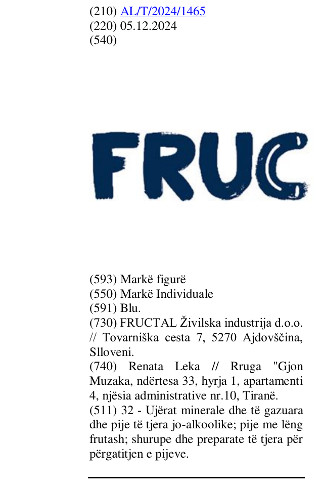 Zëri i markës FRUC në buletin