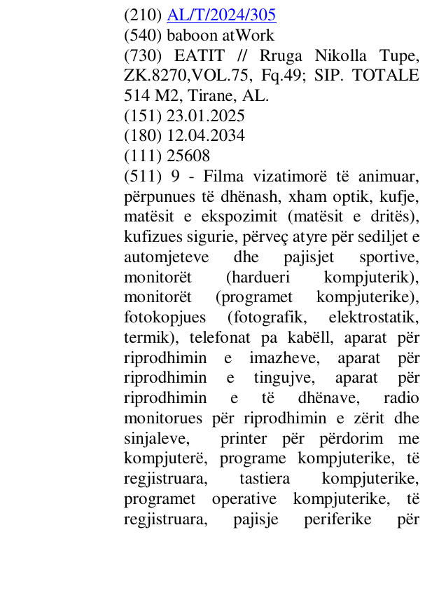 Zëri i markës baboon atWork në buletin