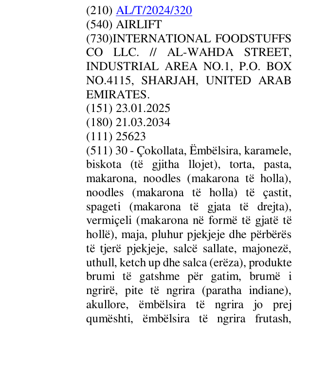 Zëri i markës AIRLIFT në buletin