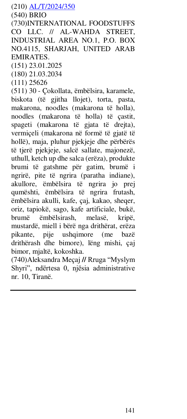 Zëri i markës BRIO në buletin