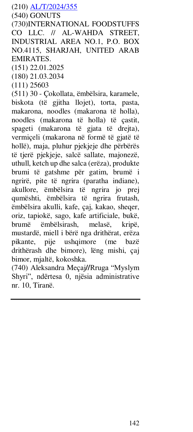 Zëri i markës GONUTS në buletin