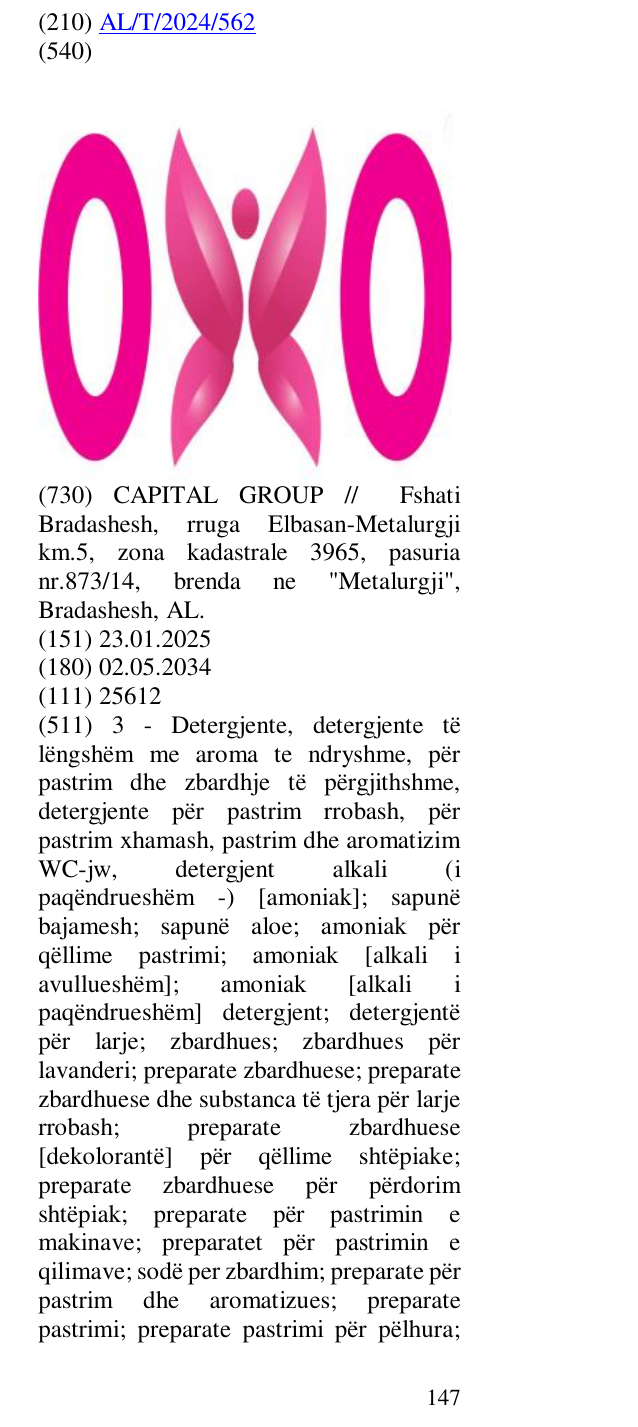 Zëri i markës OXO në buletin