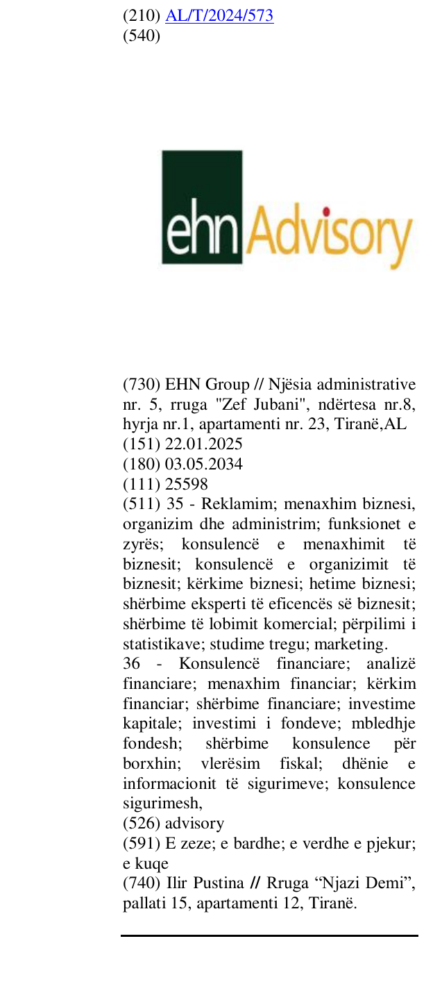 Zëri i markës advisory në buletin