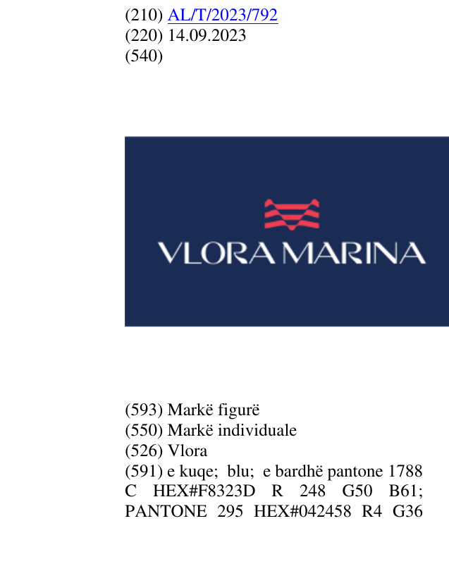 Zëri i markës Vlora në buletin