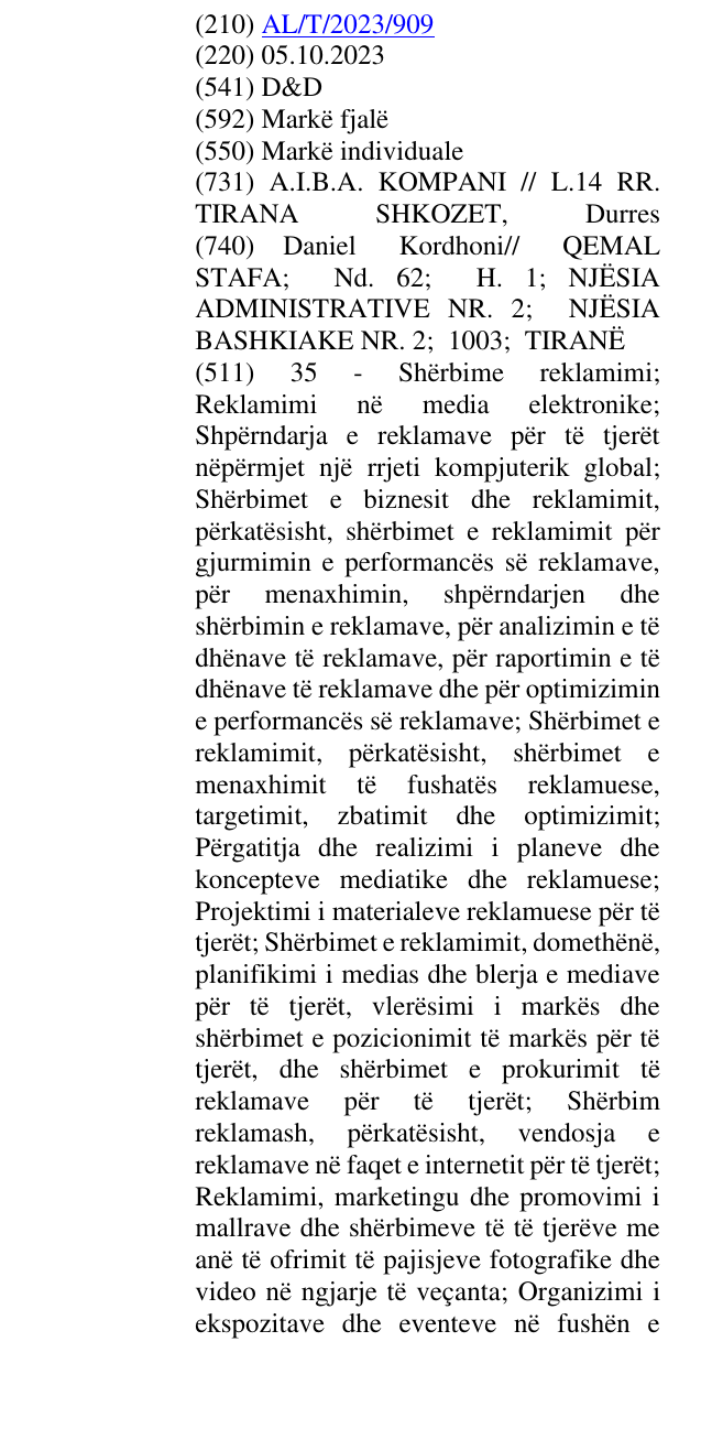 Zëri i markës D&D në buletin