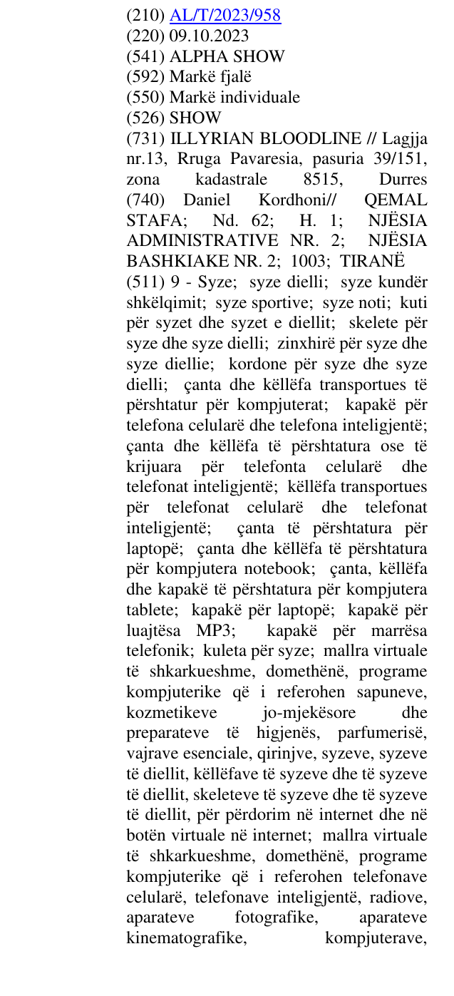 Zëri i markës SHOW në buletin