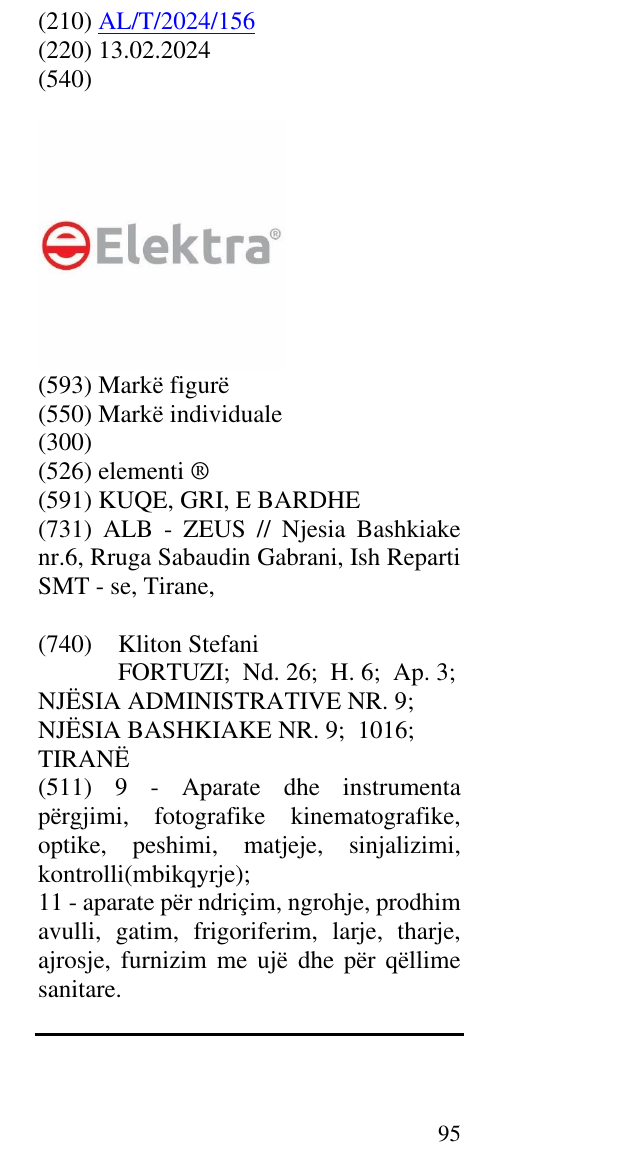 Zëri i markës elementi ® në buletin