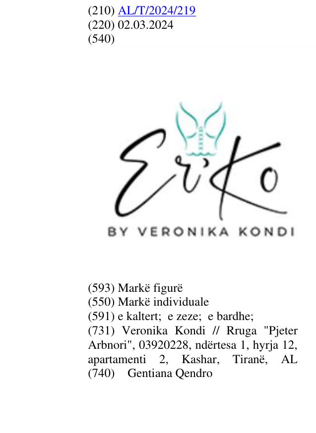 Zëri i markës ER'KO BY VERONIKA KONDI në buletin