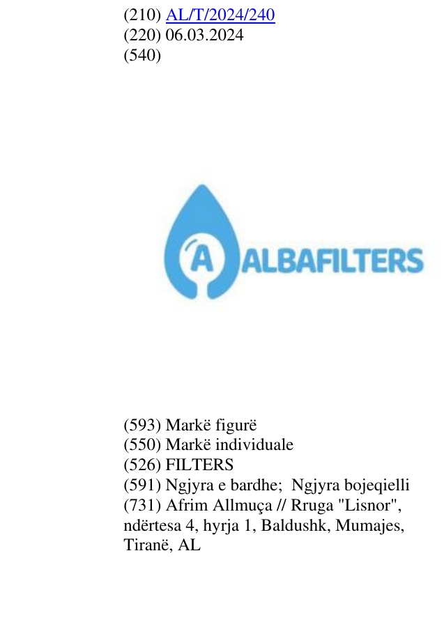 Zëri i markës FILTERS në buletin