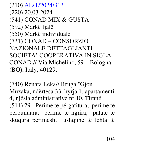 Zëri i markës CONAD MIX & GUSTA në buletin