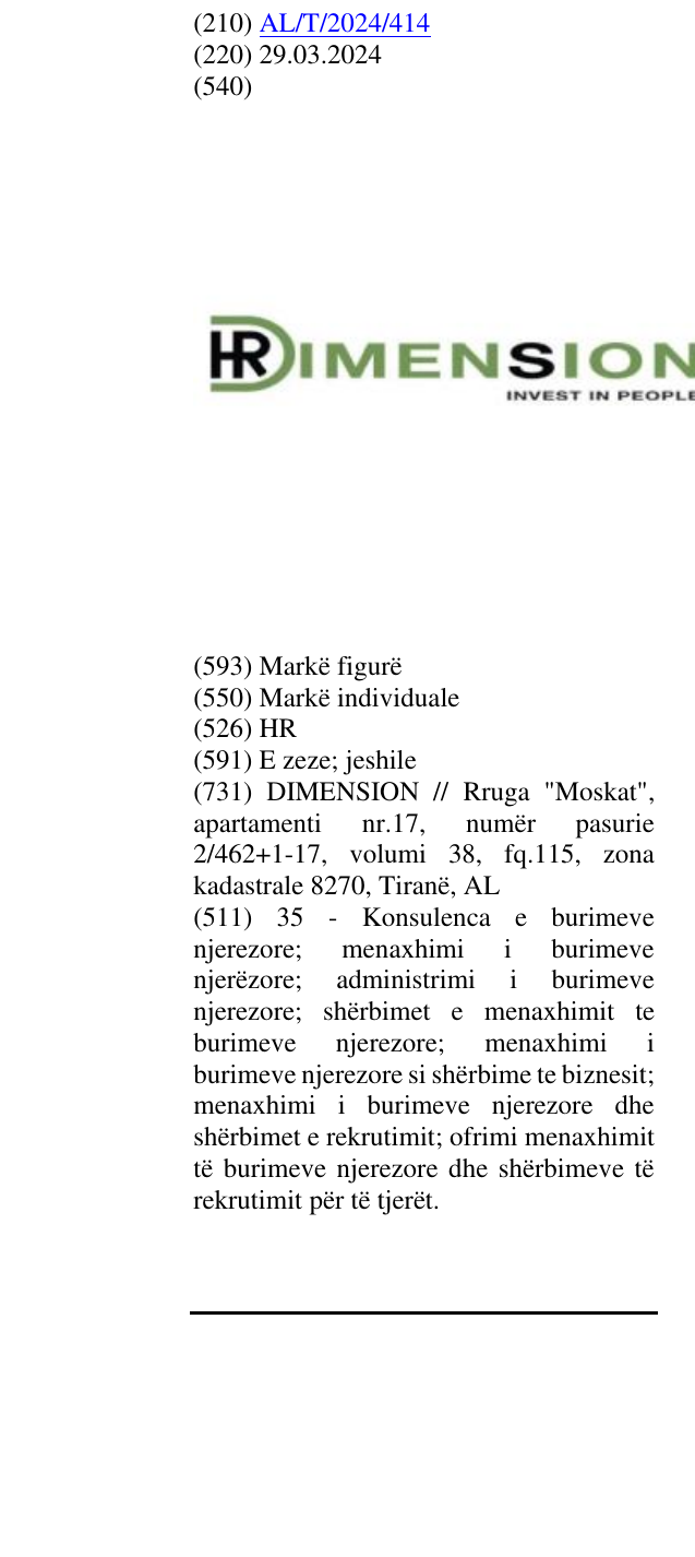 Zëri i markës HR në buletin
