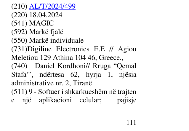Zëri i markës MAGIC në buletin