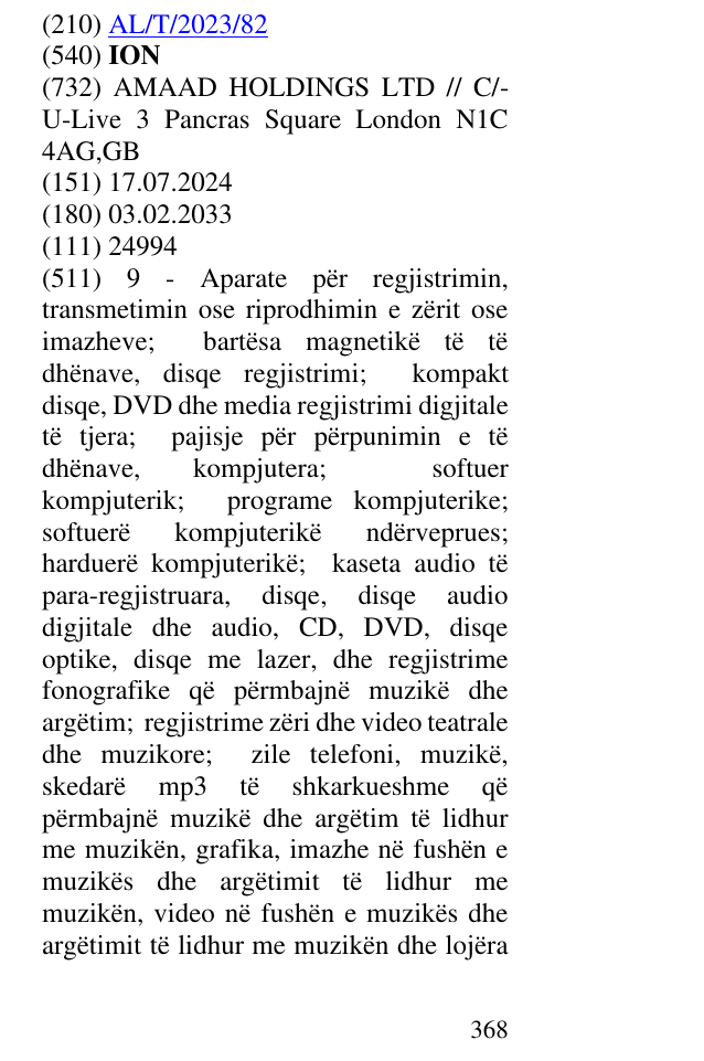 Zëri i markës ION në buletin