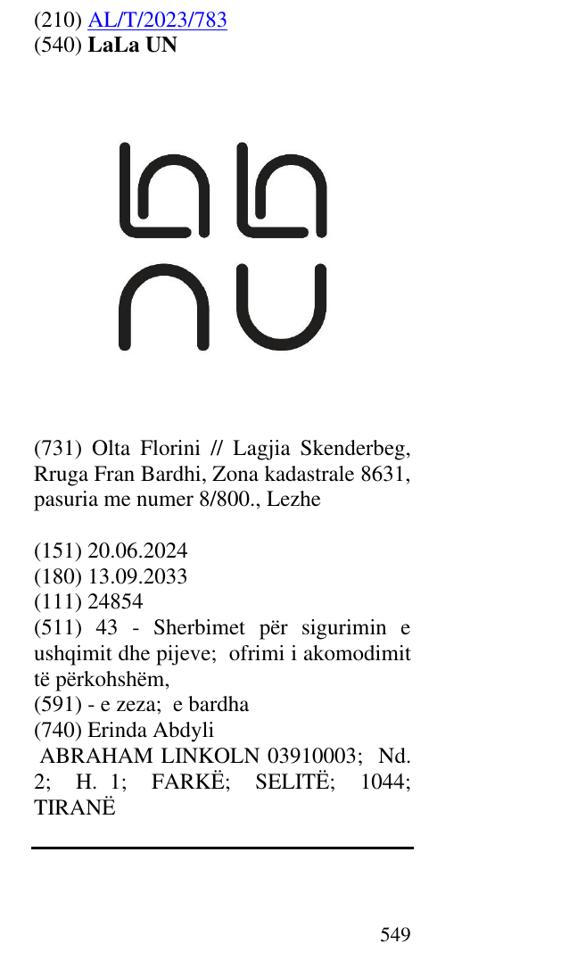 Zëri i markës LaLa UN në buletin