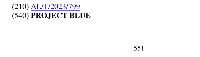 Zëri i markës PROJECT BLUE 552 në buletin