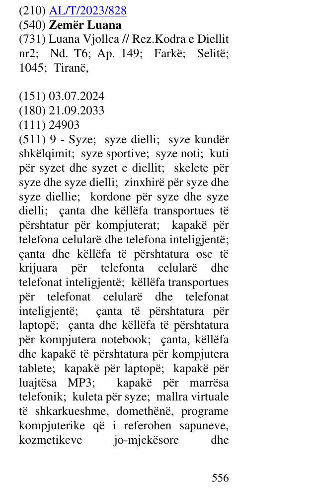 Zëri i markës Zemër Luana në buletin