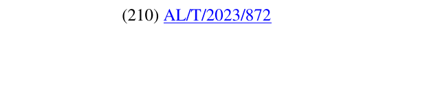 Zëri i markës AL/T/2023/872 në buletin