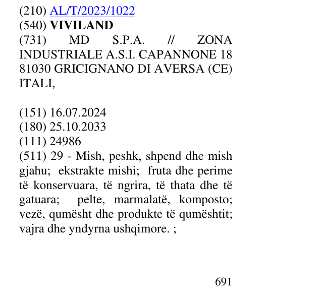Zëri i markës VIVILAND në buletin