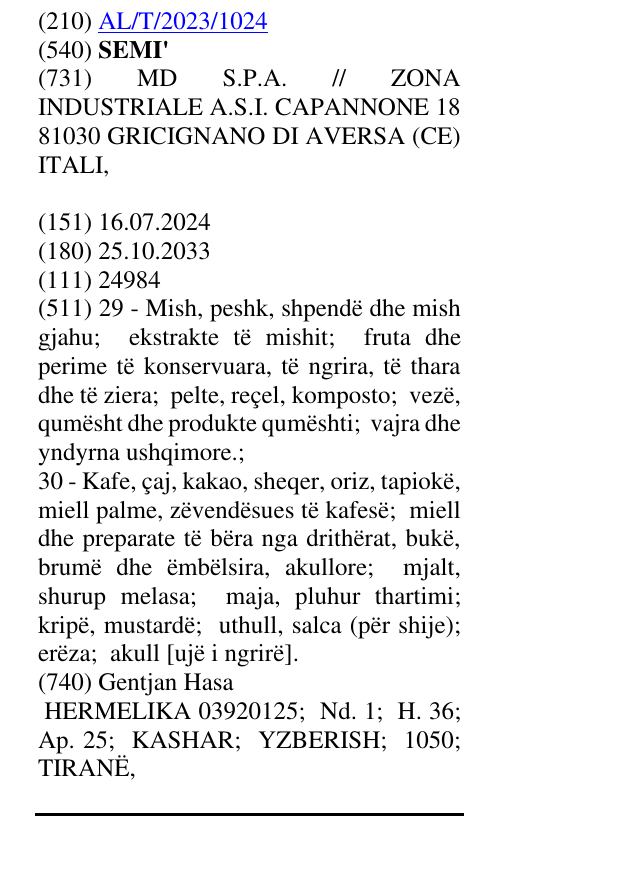 Zëri i markës SEMI' në buletin