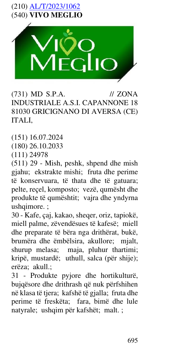Zëri i markës VIVO MEGLIO në buletin