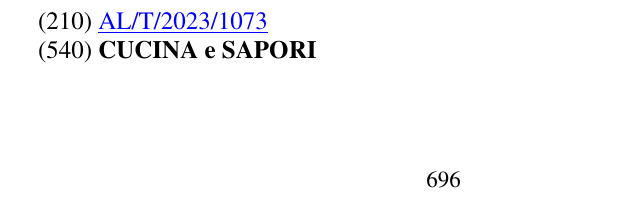 Zëri i markës CUCINA e SAPORI 697 në buletin