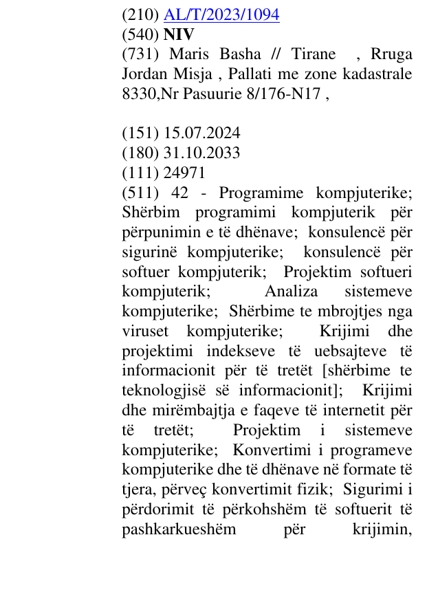 Zëri i markës NIV në buletin