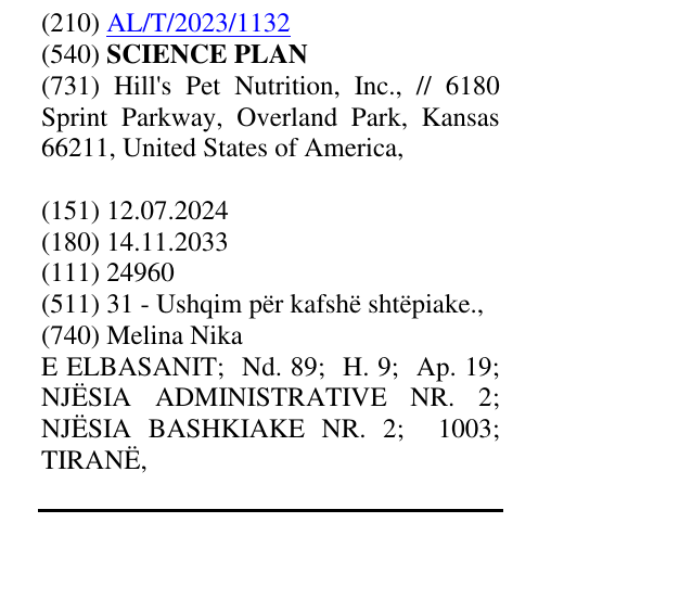 Zëri i markës SCIENCE PLAN në buletin