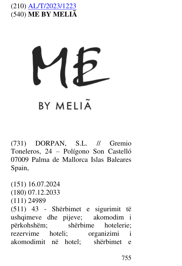 Zëri i markës ME BY MELIÃ në buletin