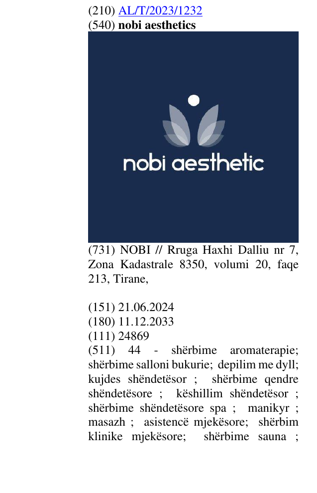 Zëri i markës nobi aesthetics në buletin